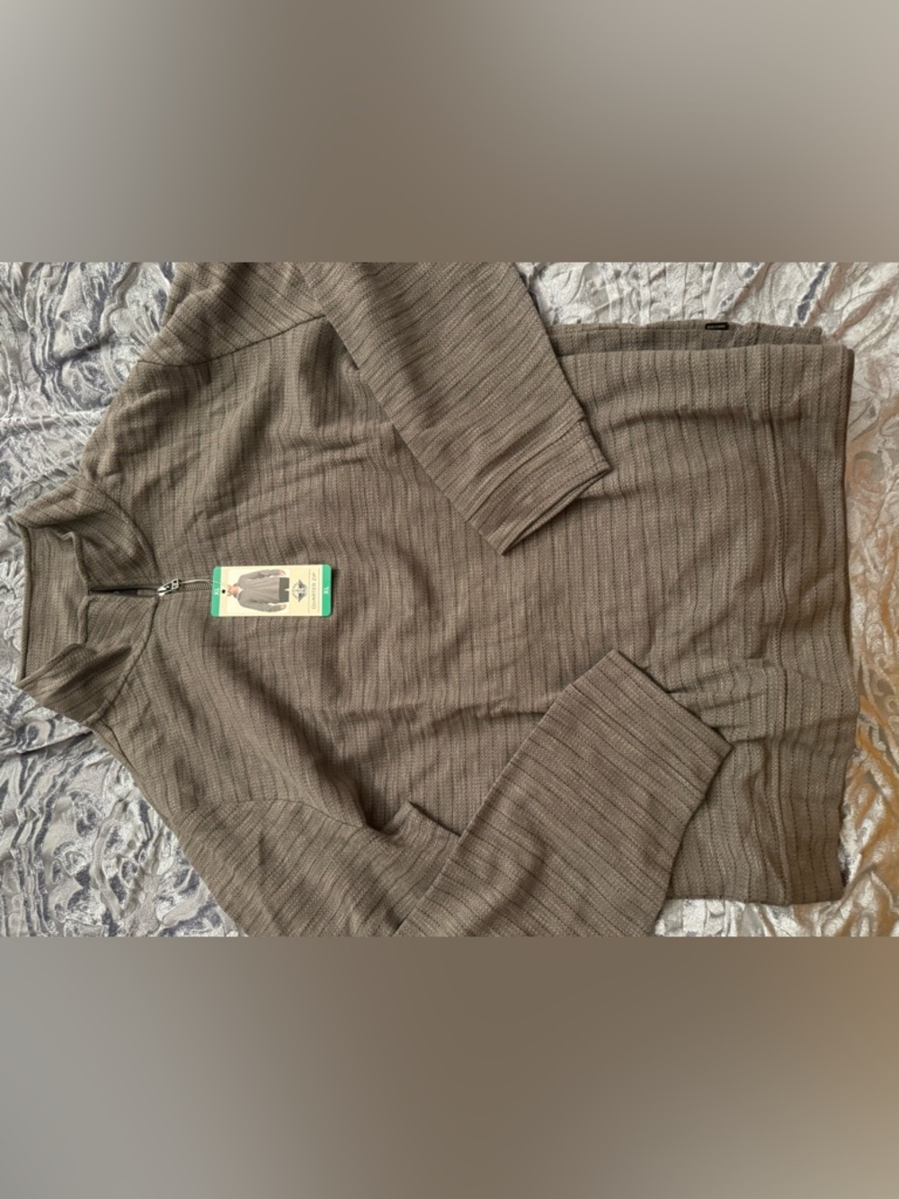 Dockers Men's Ribbed Quarter-Zip Sweater - Brown
